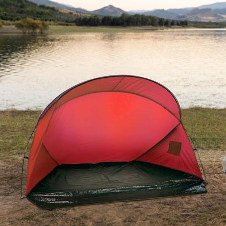 Tenda Da Spiaggia Paravento Parasole Leggera Con Borsa Trasporto 215x145x130cm 206405