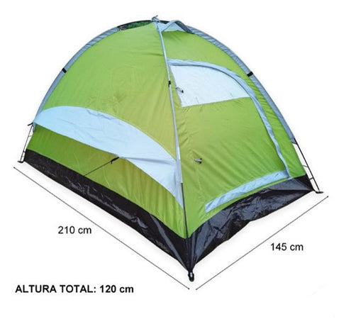 Tenda Da Campeggio 210x140x120cm Leggera Portatile Borsa Con Maniglia Trasporto 016568