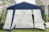 Gazebo Tenda Da Giardino Resistente Removibile 2.5x2.4x3mt Blu Con Zanzariera 222709