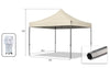 Gazebo Pieghevole Giardino 3x3x3mt Tenda Telo Beige Padiglione Mercati Sagre 222713