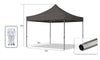 Gazebo Pieghevole Giardino 3x3x3mt Tenda Telo Grigio Padiglione Mercati Sagre 222714