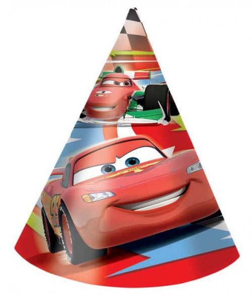 6 CAPPELLINI IN CARTONCINO TEMA CARS