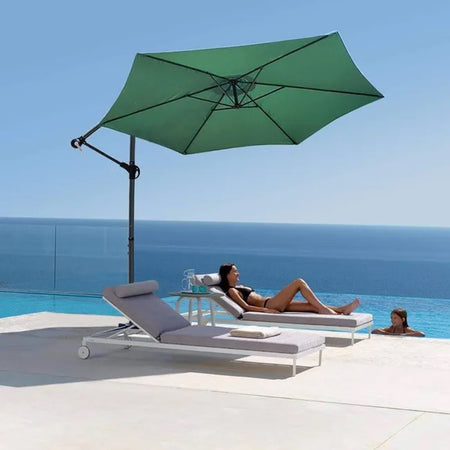 Ombrellone Decentrato Lato Da Giardino Protezione Solare Parasole ⌀300cm Verde 206426