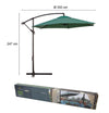 Ombrellone Decentrato Lato Da Giardino Protezione Solare Parasole ⌀300cm Verde 206426