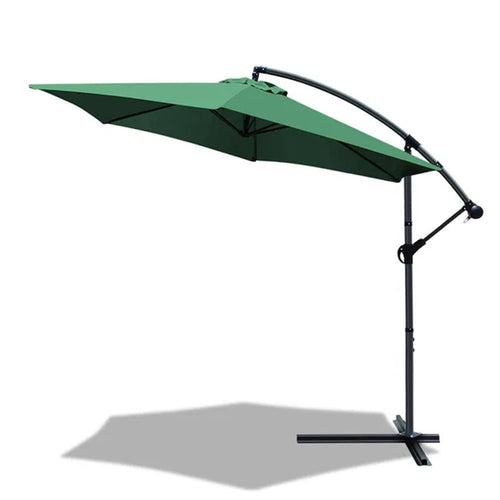 Ombrellone Decentrato Lato Da Giardino Protezione Solare Parasole ⌀300cm Verde 206426