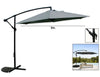 Ombrellone Decentrato Parasole Balcone Da Giardino Spiaggia ø3mt Con Base 206428