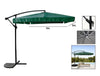 Ombrellone Laterale Da Giardino Protezione Sole 2x3mt Impermeabile Verde Con Base 223210