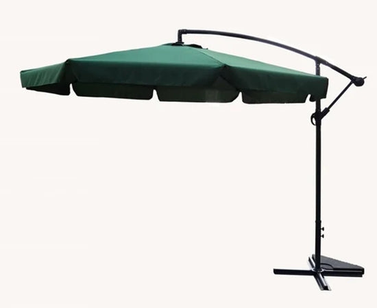 Ombrellone Laterale Da Giardino Protezione Sole 2x3mt Impermeabile Verde Con Base 223210