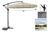Ombrellone Laterale Da Giardino Protezione Sole 2x3mt Impermeabile Beige Con Base 223211