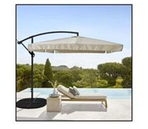 Ombrellone Laterale Da Giardino Protezione Sole 2x3mt Impermeabile Beige Con Base 223211