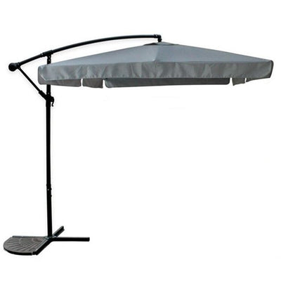 Ombrellone Laterale Da Giardino Protezione Sole 2x3mt Impermeabile Grigio Con Base 223212