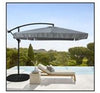 Ombrellone Laterale Da Giardino Protezione Sole 2x3mt Impermeabile Grigio Con Base 223212