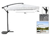Ombrellone Laterale Da Giardino Protezione Sole 2x3mt Impermeabile Bianco Con Base 223213