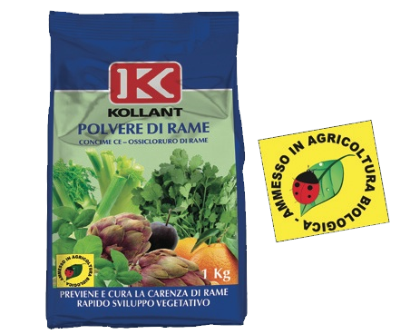 FERTILIZZANTE POLVERE DI RAME 'KOLLANT' 1 KG FRA 32414