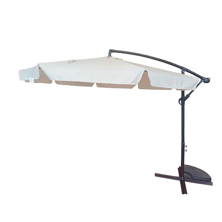 Ombrellone Laterale Da Giardino Protezione Sole 2x3mt Impermeabile Bianco Con Base 223213