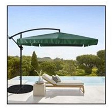 Ombrellone A Braccio Laterale Da Giardino 3x3mt Protezione Sole Verde Con Base 223215
