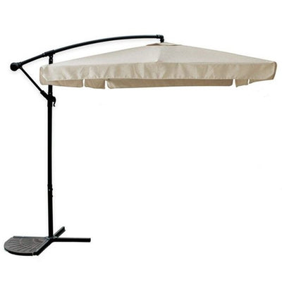 Ombrellone A Braccio Laterale Da Giardino 3x3mt Protezione Sole Beige Con Base 223216