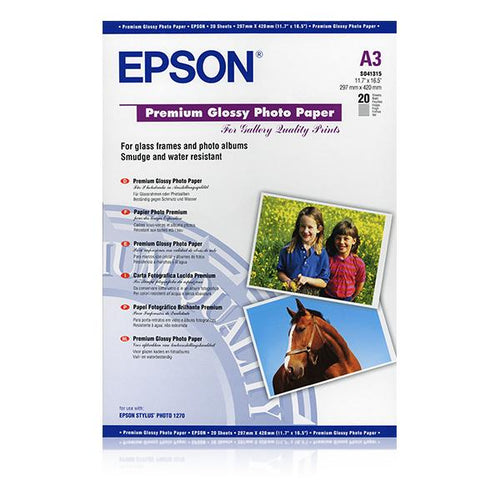 EPSON CARTA FOTOGRAFICA LUCIDA PREMIUM FORMATO A3 (20 FOGLI)