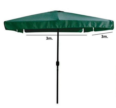 Ombrellone Da Giardino Arredo Esterno Balcone Terrazzo Patio 3x3 Mt Verde 223230