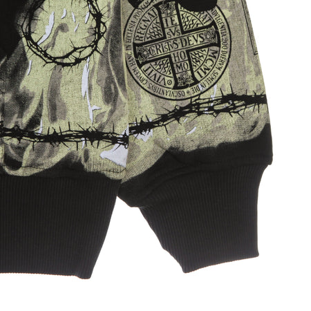 IHS Felpa Leggera Cappuccio Uomo Clouds &amp; Flames Hoodie Black/multi da uomo