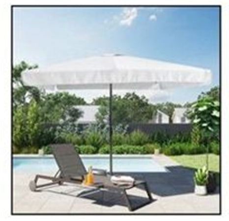Ombrellone Da Giardino Arredo Esterno Balcone Terrazzo Patio 3x3 Mt Bianco 223233