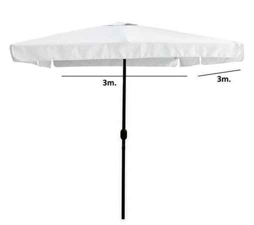 Ombrellone Da Giardino Arredo Esterno Balcone Terrazzo Patio 3x3 Mt Bianco 223233