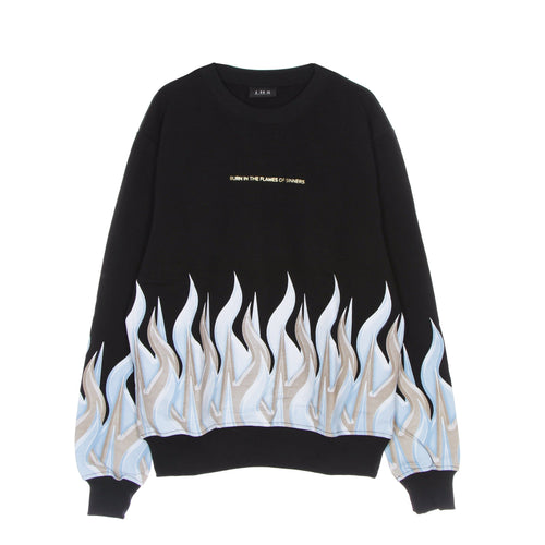 IHS Felpa Leggera Girocollo Uomo New Flames Sweatshirt Black da uomo