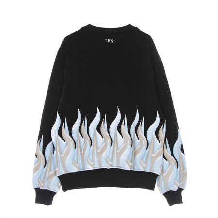IHS Felpa Leggera Girocollo Uomo New Flames Sweatshirt Black da uomo