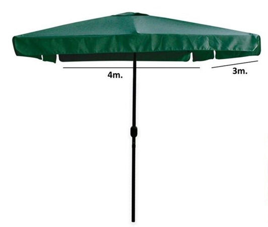 Ombrellone Da Giardino 3x4 Mt Arredo Esterno Balcone Terrazzo Patio Verde 223235