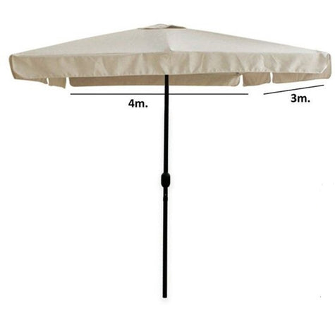 Ombrellone Da Giardino 3x4 Mt Arredo Esterno Balcone Terrazzo Patio Beige 223236