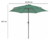 Ombrellone Da Giardino Gazebo In Alluminio Ombrello Parasole 247xø300cm Verde 206420