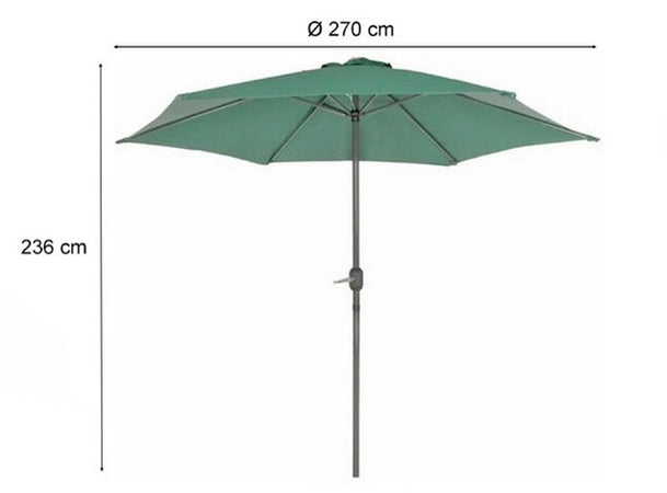 Ombrellone Da Giardino Gazebo Ombrello Parasole 236xø270cm Verde Con Manovella 206423