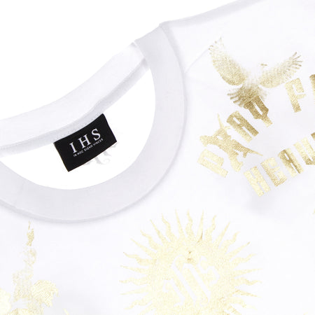 IHS Maglietta Uomo Gold Manifesto Tee White/gold da uomo