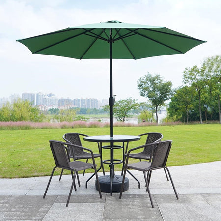 Ombrellone Da Giardino Gazebo Ombrello Parasole 236xø270cm Verde Con Manovella 206423