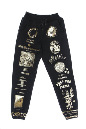 IHS Pantalone Tuta Leggero Uomo Gold Manifesto Jogger Black/gold da uomo
