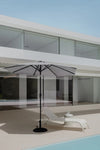 Ombrellone Da Giardino Gazebo Ombrello Parasole 236xø270cm Grigio Con Manovella 206425