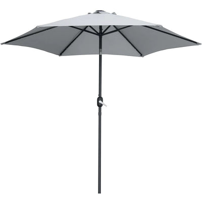 Ombrellone Da Giardino Gazebo Ombrello Parasole 236xø270cm Grigio Con Manovella 206425