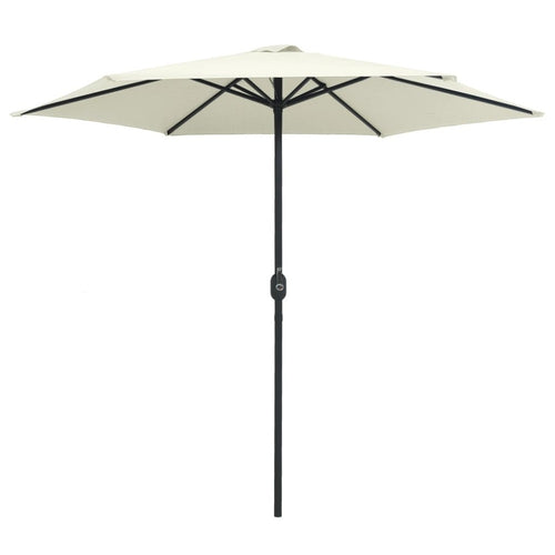 Ombrellone Da Giardino Parasole Piscina Terrazza ø270x220cm Bianco Manovella 017058