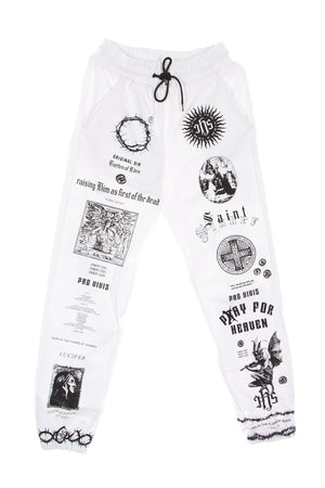 IHS Pantalone Tuta Leggero Uomo Solid Manifesto Jogger White da uomo