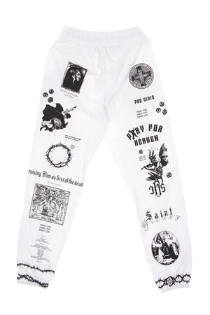 IHS Pantalone Tuta Leggero Uomo Solid Manifesto Jogger White da uomo