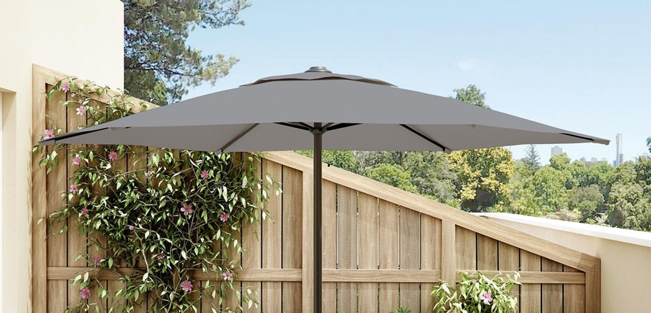 Ombrellone Da Giardino Parasole Piscina Terrazza ø270x220cm Grigio Manovella 017059
