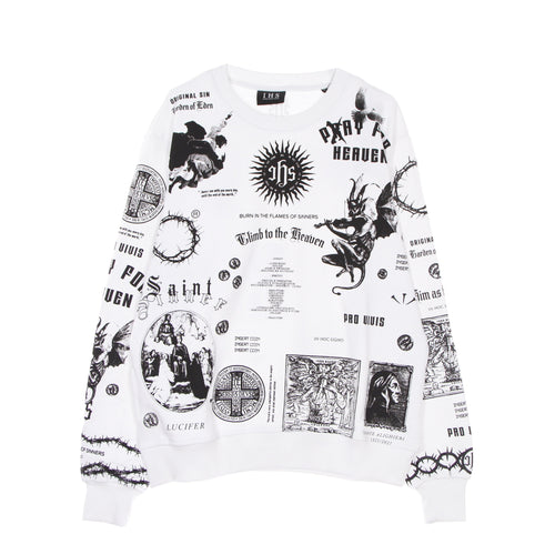 IHS Felpa Leggera Girocollo Uomo Solid Manifesto Sweatshirt White da uomo