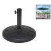 Base Rotonda Per Ombrellone Da Esterno Giardino Palo Centrale ø43xh32cm Nero 016594