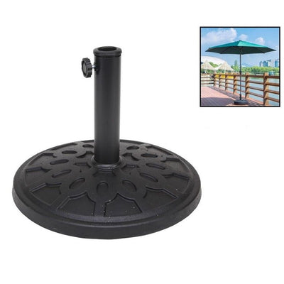 Base Rotonda Per Ombrellone Da Esterno Giardino Palo Centrale ø43xh32cm Nero 016594