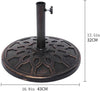 Base Rotonda Per Ombrellone Da Esterno Giardino Palo Centrale ø43xh32cm Nero 016594