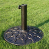 Base Rotonda Per Ombrellone Da Esterno Giardino Palo Centrale ø43xh32cm Nero 016594