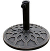 Base Rotonda Per Ombrellone Da Esterno Giardino Palo Centrale ø43xh32cm Nero 016594