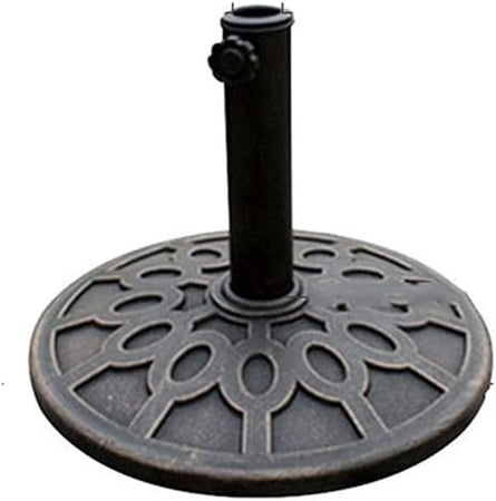 Base Rotonda Per Ombrellone Da Esterno Giardino Palo Centrale ø43xh32cm Nero 016594