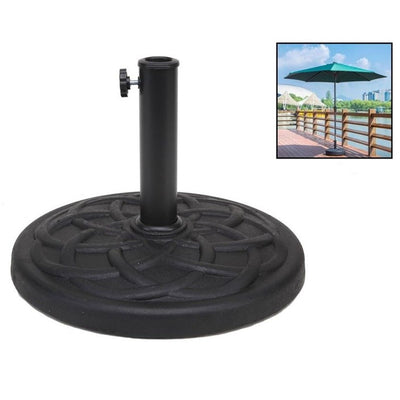 Base Per Ombrellone Supporto Rotondo Per Patio Esterno Resistente ø46xh33cm Nero 016595