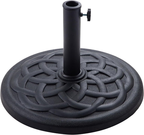 Base Per Ombrellone Supporto Rotondo Per Patio Esterno Resistente ø46xh33cm Nero 016595